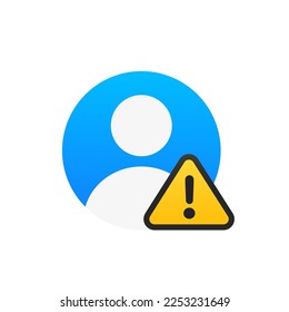 Human Risk Alert Symbol, Mann mit Ausrufezeichen, Aufmerksamkeitswarnung, dünne Linie Web-Symbol auf weißem Hintergrund - editierbar. Vektorgrafik