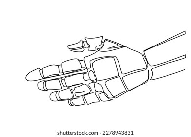 human robot arm hand connection line drawing