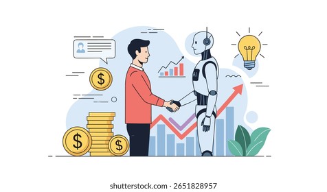 Human and robot collaboration driving financial growth through innovation