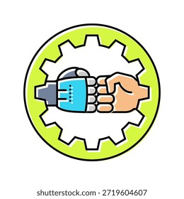human robot collaboration industry 5 color icon vector. human robot collaboration industry 5 sign. isolated symbol illustration
