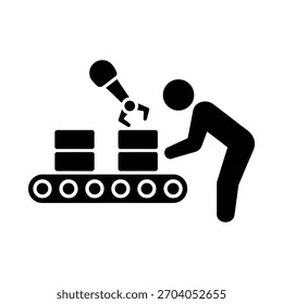 Colaboração humana e robótica em uma correia transportadora