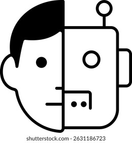 Icono de cara humana y robot