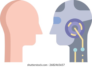 Diseño de icono plano de humano a robot