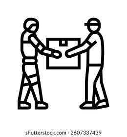 human robot interaction industry line icon vector. human robot interaction industry sign. isolated contour symbol black illustration