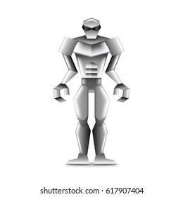 Human robot isolated on white photo-realistic vector illustration