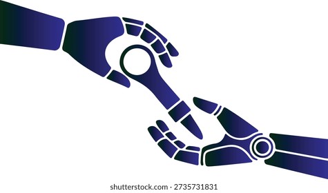 Human and Robotic Collaboration in Modern Work Concept