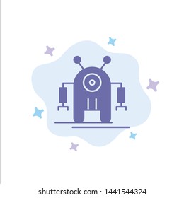Human, Robotic, Robot, Technology Blue Icon on Abstract Cloud Background
