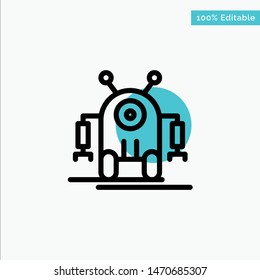 Human, Robotic, Robot, Technology turquoise highlight circle point Vector icon. Vector Icon Template background