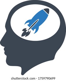 Human Rocket Icon, Vektorgrafik 