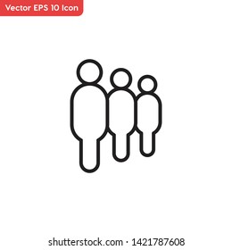 Human row, people symbol vector icon