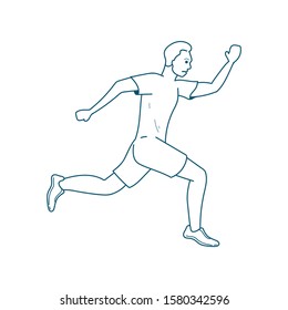 human run doodle icon vector hand drawing