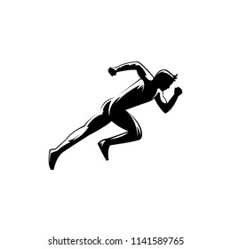 human run vector illustration silhouette