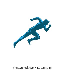 human run vector illustration silhouette