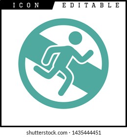 human runner icon isolated sign symbol vector illustration - vector