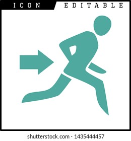 human runner icon isolated sign symbol vector illustration - vector