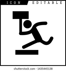 human runner icon isolated sign symbol vector illustration - vector