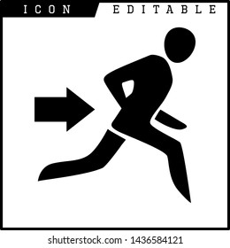 human runner icon isolated sign symbol vector illustration - vector