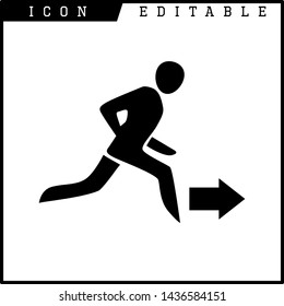 human runner icon isolated sign symbol vector illustration - vector