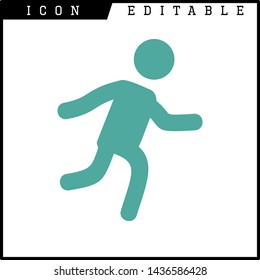 human runner icon isolated sign symbol vector illustration - vector