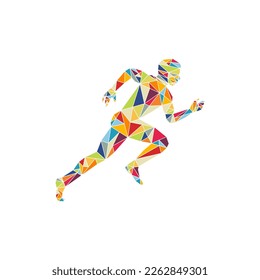 Human running creative geometric design