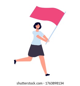 Human running with a flag. Vector illustration