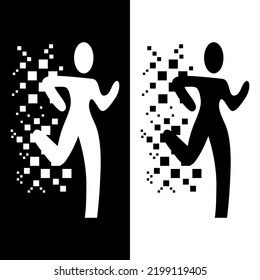 human running modern logo design