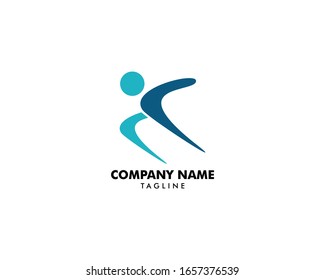 Human running vector logo character