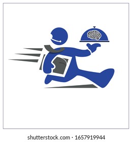 Human running vector logo character