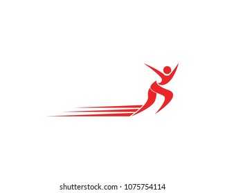 Human running vector logo template character for health Business
