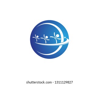 Human running vector logo template character for health Business
