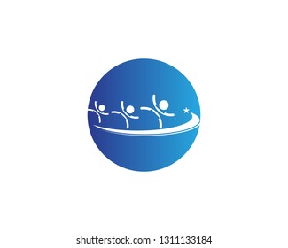 Human running vector logo template character for health Business
