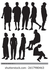 Human scales for presentation on scale 1 : 2