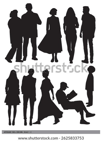 Human scales for presentation on scale 1 : 2