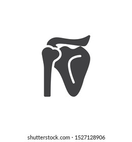 Human scapula bone vector icon. filled flat sign for mobile concept and web design. shoulder joint glyph icon. Symbol, logo illustration. Vector graphics