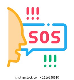 vector de icono de gritos humanos. humanos gritando señas. ilustración de símbolo de contorno aislado