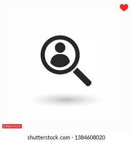 HUMAN SEARCH Icon vector. lorem ipsum Flat Design JPG