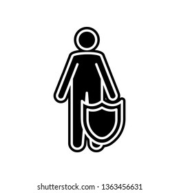human security icon. Element of Insurance for mobile concept and web apps icon. Glyph, flat icon for website design and development, app development