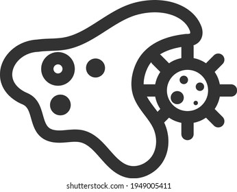 human self defense cell against virus concept icon in thick outline