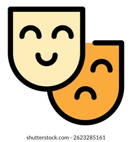 Human senses icon. Outline human senses vector icon color flat isolated