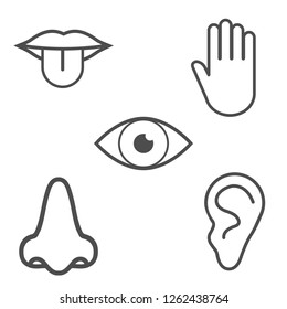 Human senses icon. Vector illustration, flat design.
