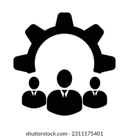 Human settings icon, User Settings Gear symbol, Account Settings Icon. Vector illustration.