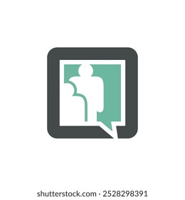 Human Shape Chat Logo Template Illustration Design