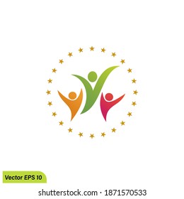 human shape icon success symbol illustration simple design element vector logo template
