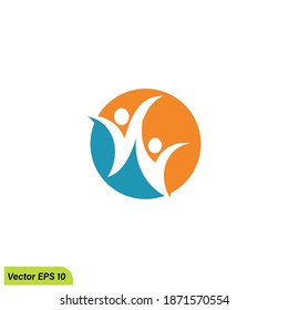 Symbol für den Erfolg menschlicher Formen, Symbol für einfaches Design, Vektorgrafik-Logo
