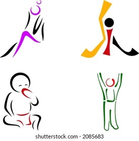 Human Shape Logo Design Elements. Check my portfolio for more of this series.