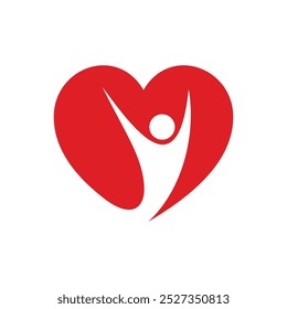 Human Shape Love Icon Vector Logo Template