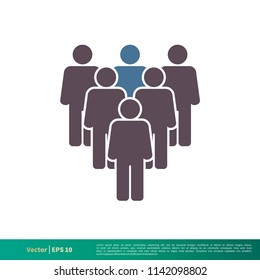 Human Shape, People, Crowd icon Vector Logo Template Illustration Design. Vector EPS 10.