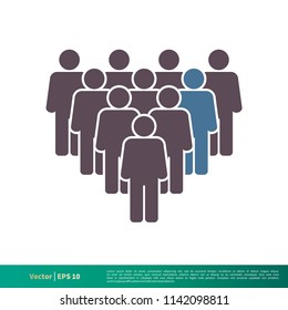 Human Shape, People, Crowd icon Vector Logo Template Illustration Design. Vector EPS 10.
