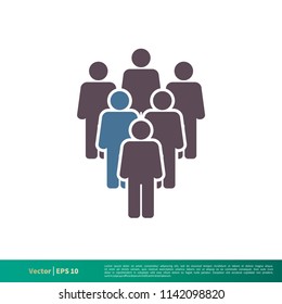 Human Shape, People, Crowd icon Vector Logo Template Illustration Design. Vector EPS 10.
