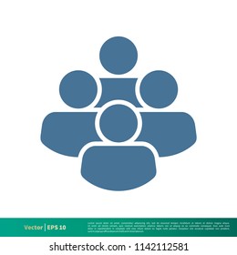Human Shape, People, Crowd icon Vector Logo Template Illustration Design. Vector EPS 10.